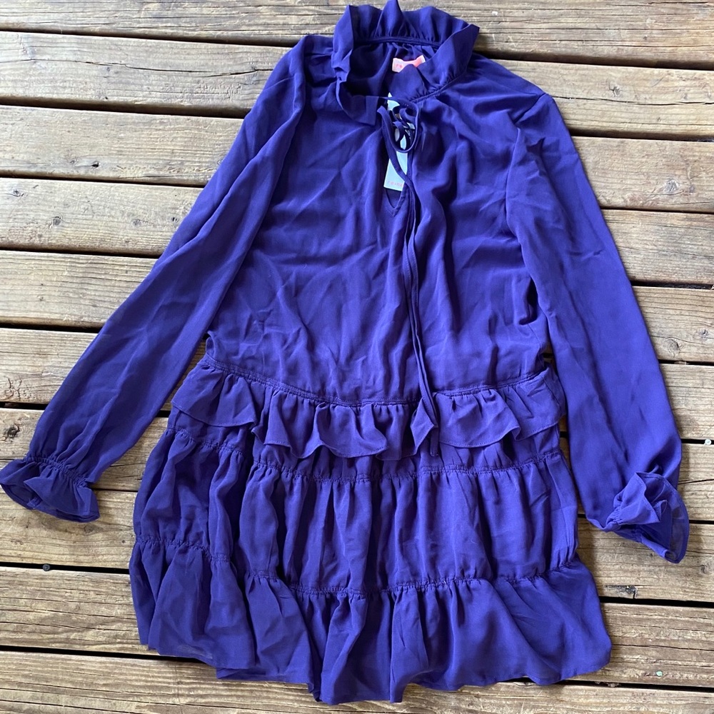 Re:named purple ruffle dress
